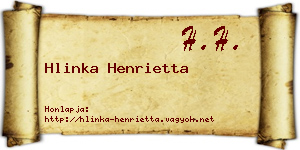 Hlinka Henrietta névjegykártya