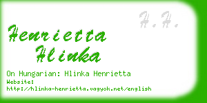 henrietta hlinka business card